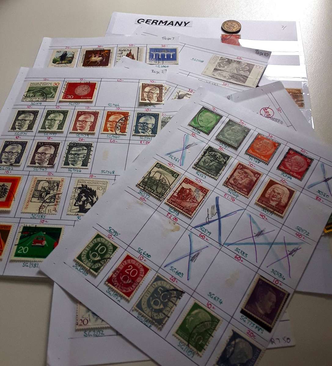 Germany stamps with coin - over 120 stamps