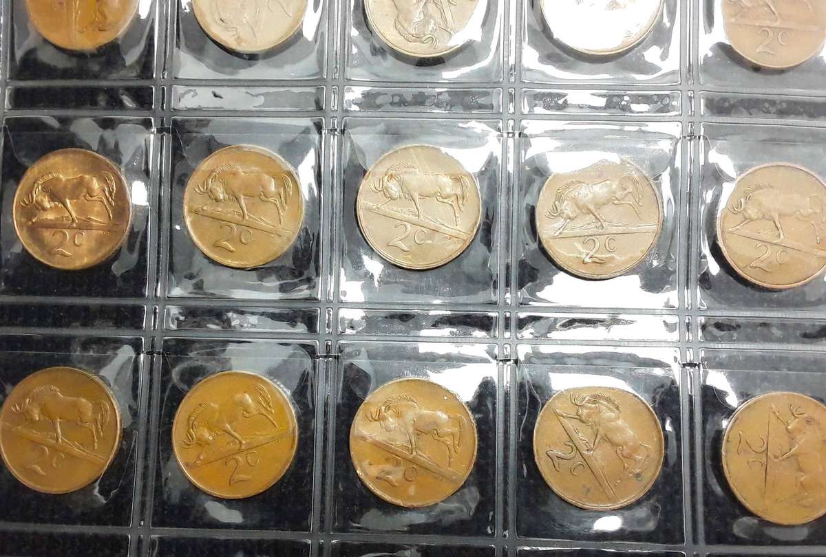Antique RSA 2c coins in Coin Plastic Jacket. Excellent condition. Mixed years. Please see photos