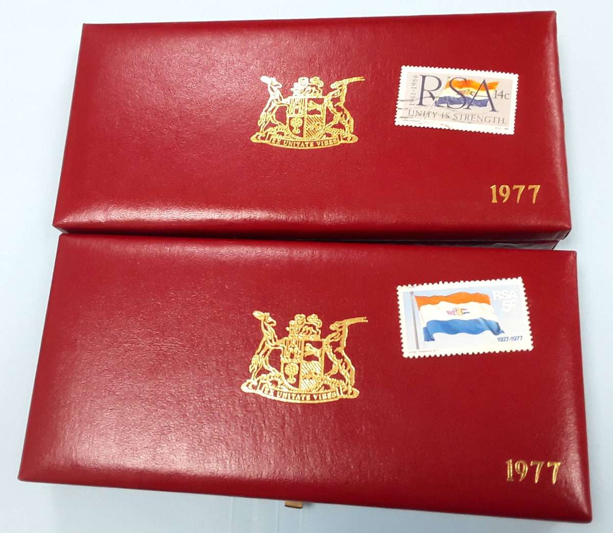 X2 1977 PROOF SETS in original SAM Box with Nickle R1 coin. NO SILVER. NO GOLD. Nickle R1