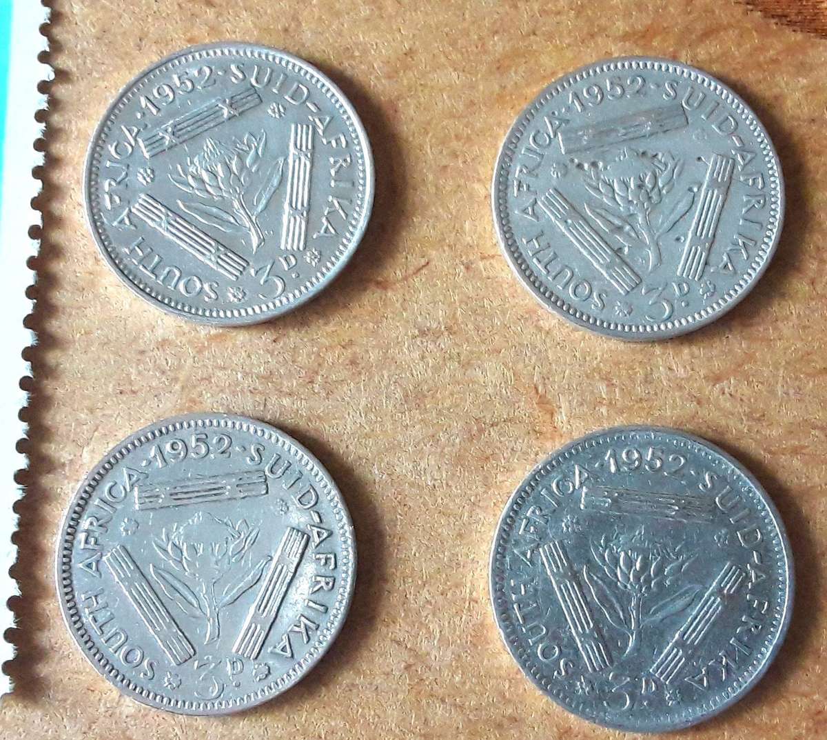 1952 TICKEY- SILVER. X4. with Mint stamp in Gift Box. In coin jacket. Excellent condition