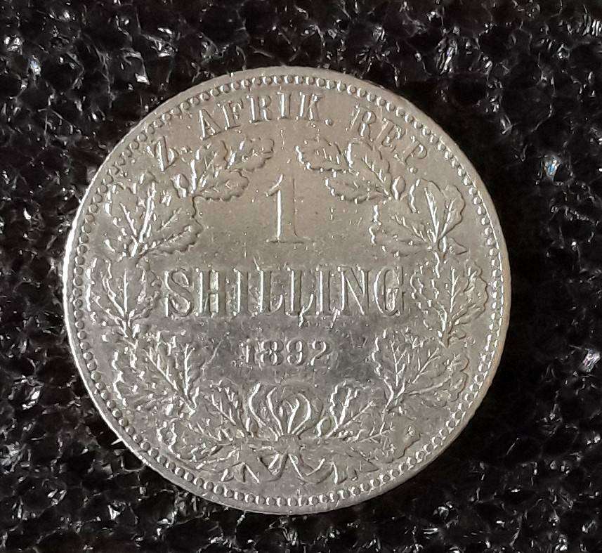 1892 ZAR 1 SHILLING- SILVER with mint Stamp in GIFT box. Excellent condition. In case. See Photos