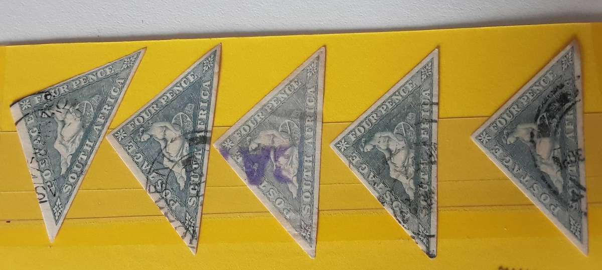 WATERMARK TRIANGLES- 5 Light blue triangles. Light orange tree. Combine with my other listings