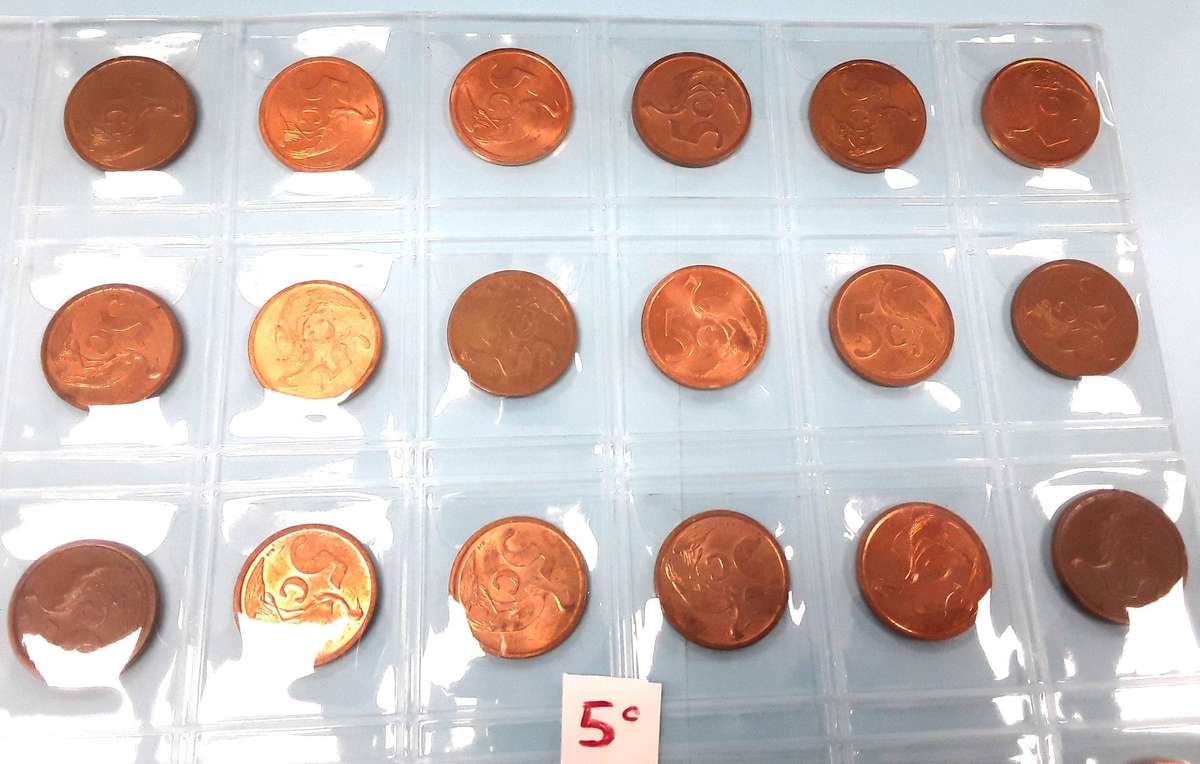 SA 5c coins in Coin Jacket. Excellent condition. Mixed years. Please see photos.