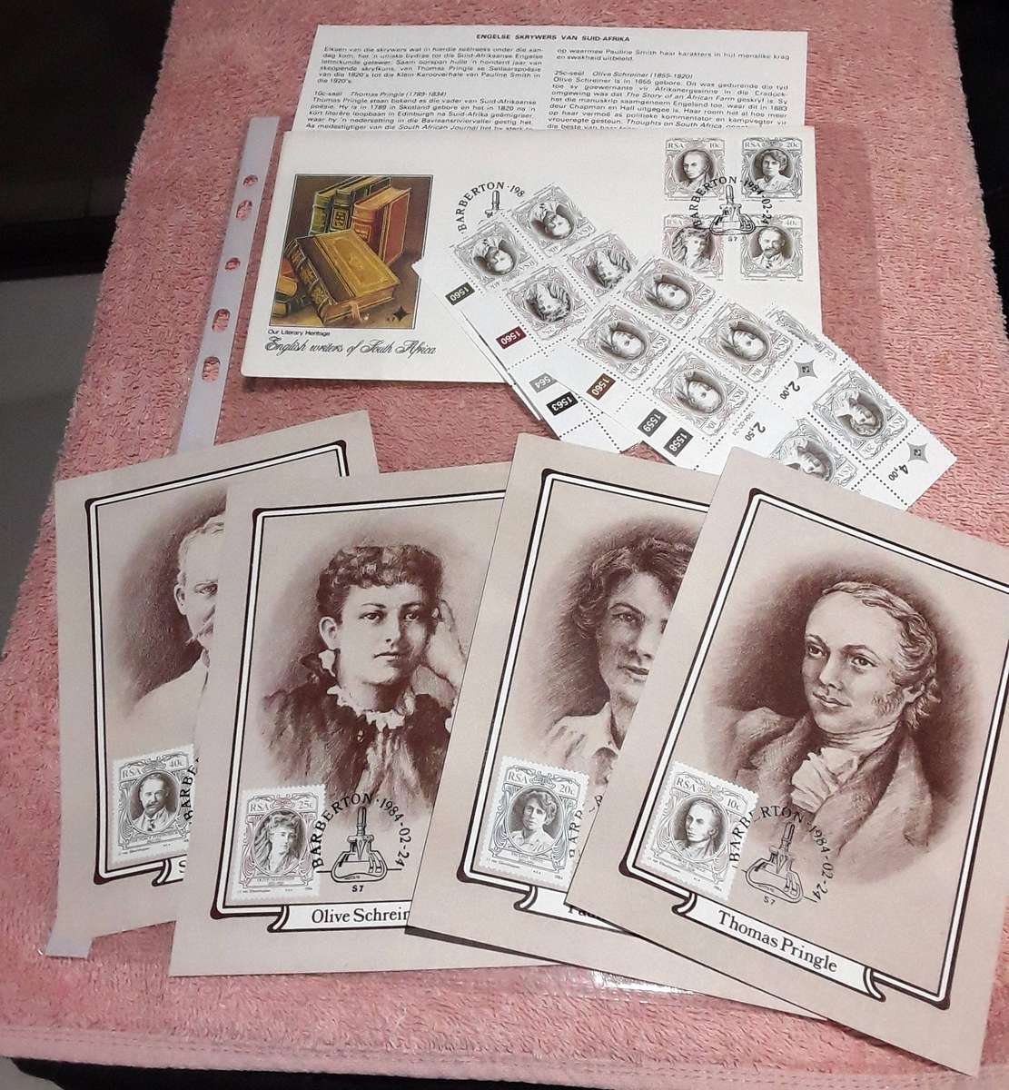 FDC's in Ring File with mint stamps and post cards.