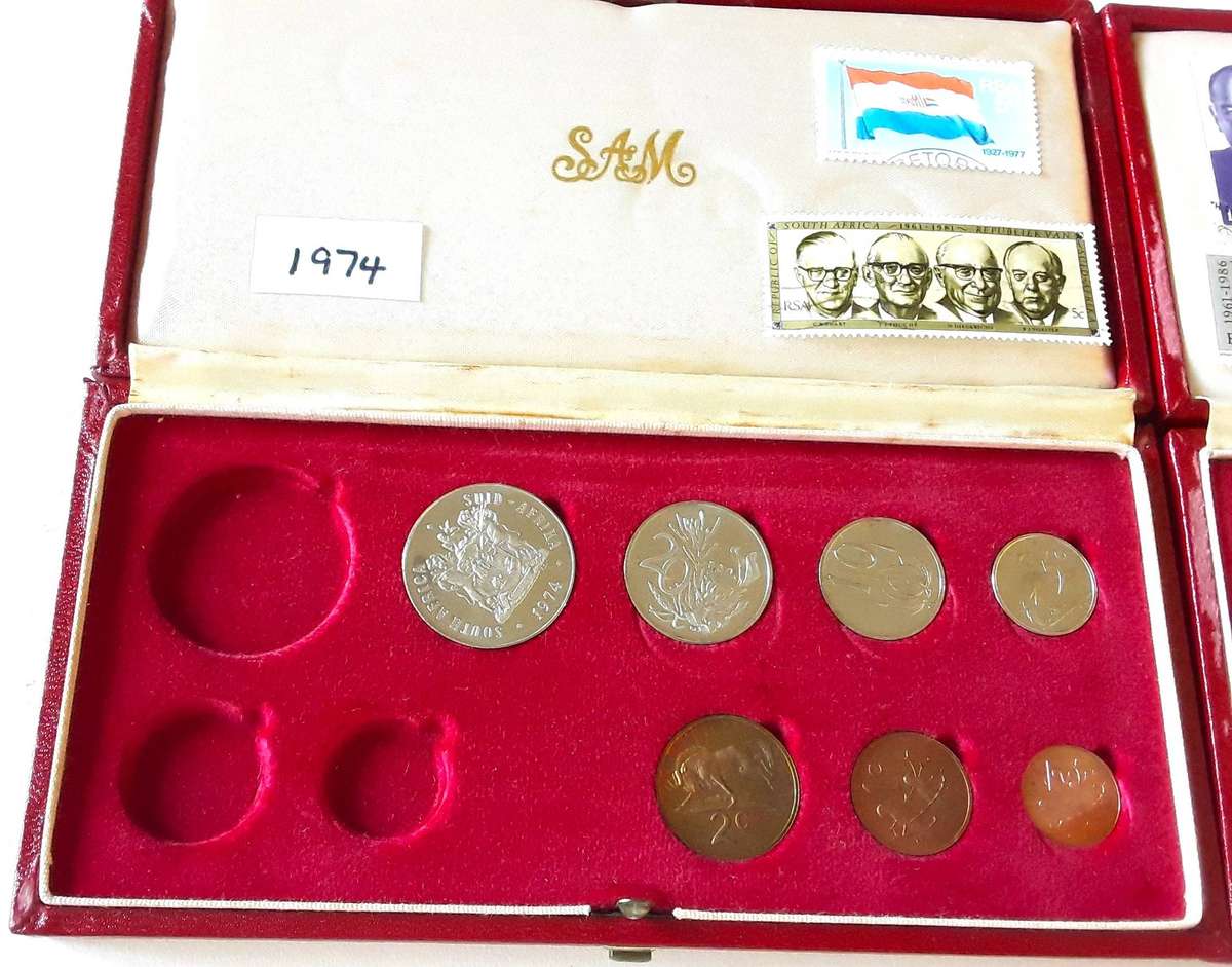 1974 & 1975 Incomplete PROOF SETS in Orig SAM Box with STAMPS. See Photos. Both one Bid