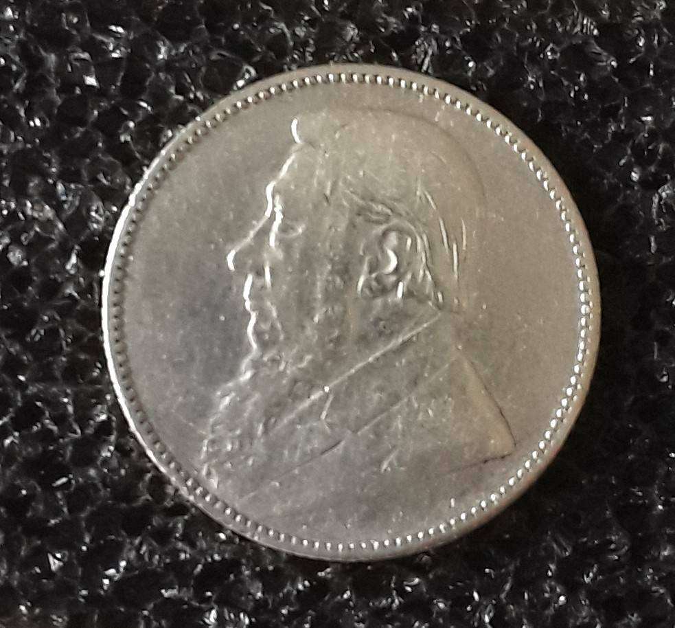1892 ZAR 1 SHILLING- SILVER with mint Stamp in GIFT box. Excellent condition. In case. See Photos