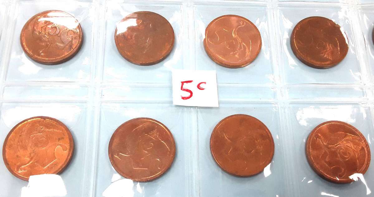 SA 1c, 2c, 5c coins in Coin Jacket. Excellent condition. Mixed years. Please see photos.