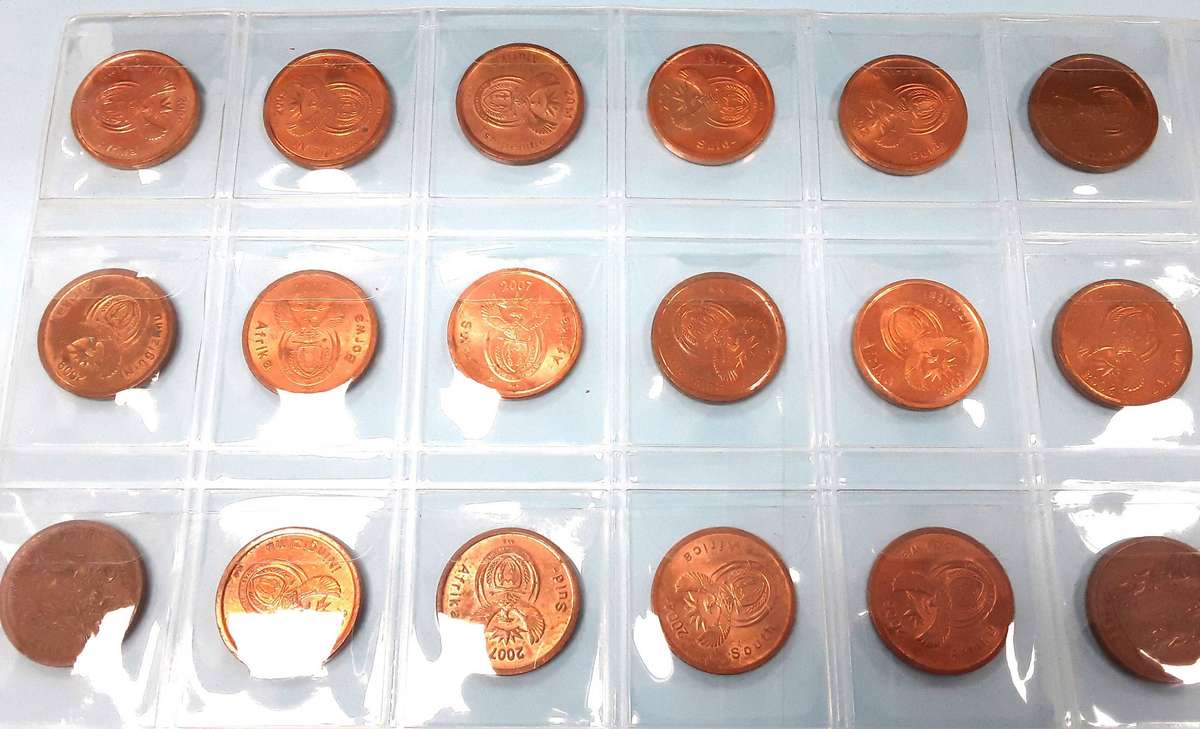 SA 5c coins in Coin Jacket. Excellent condition. Mixed years. Please see photos.