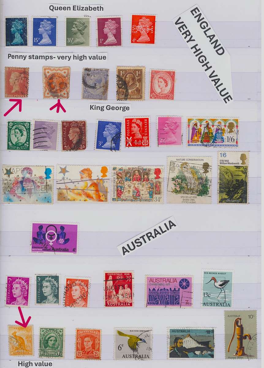STAMP STOCK BOOK- with Very High Value Stamps. Lots in MINT cond. 10 side Book. Sleeves. Not hinge.