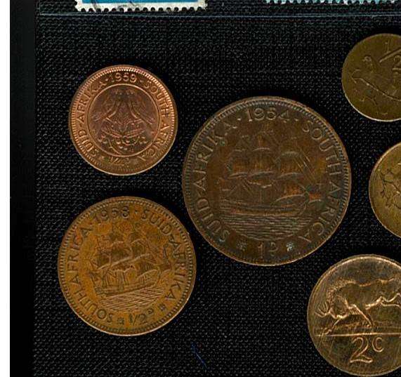 SOUTH AFRICA-COINS, STAMPS &NOTES.From 1895 to 1994.Bid per set.