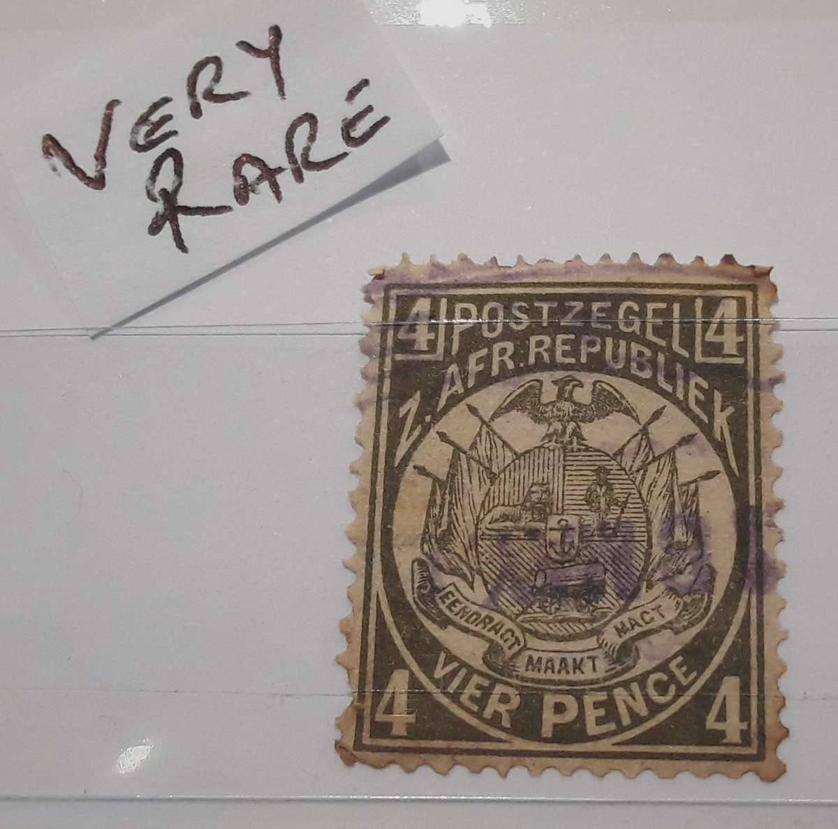 1885 ZAR Stamps with ZAR flags. Great Gift. In Mini Stamp Album. A6. RARE+High Value R10000. Ref 7