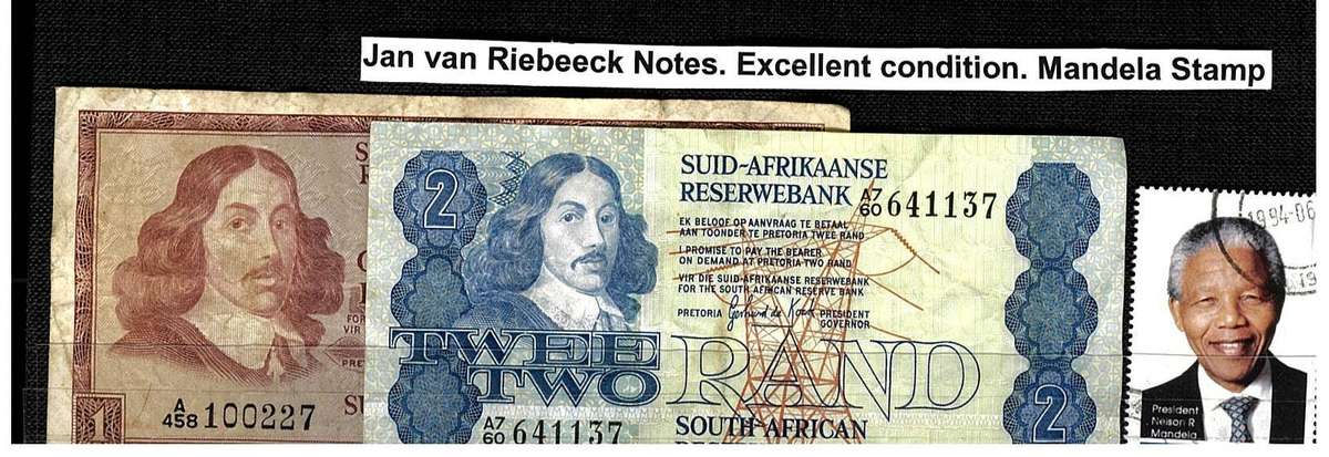 SOUTH AFRICA-COINS, STAMPS &NOTES.From 1895 to 1994.Bid per set.