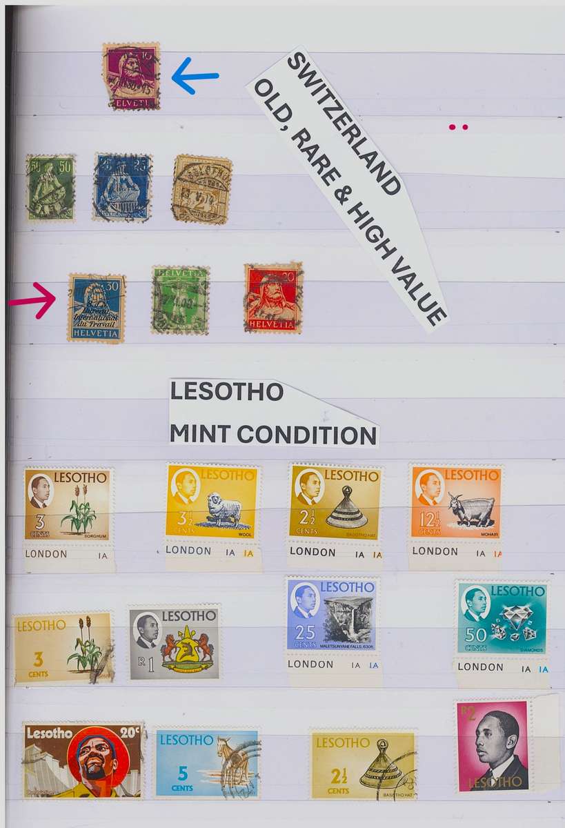 STAMP STOCK BOOK- with Very High Value Stamps. Lots in MINT cond. 10 side Book. Sleeves. Not hinge.