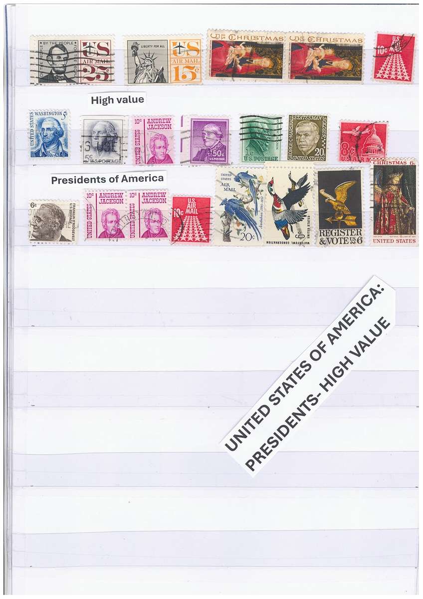 STAMP STOCK BOOK- with Very High Value Stamps. Lots in MINT cond. 10 side Book. Sleeves. Not hinge.