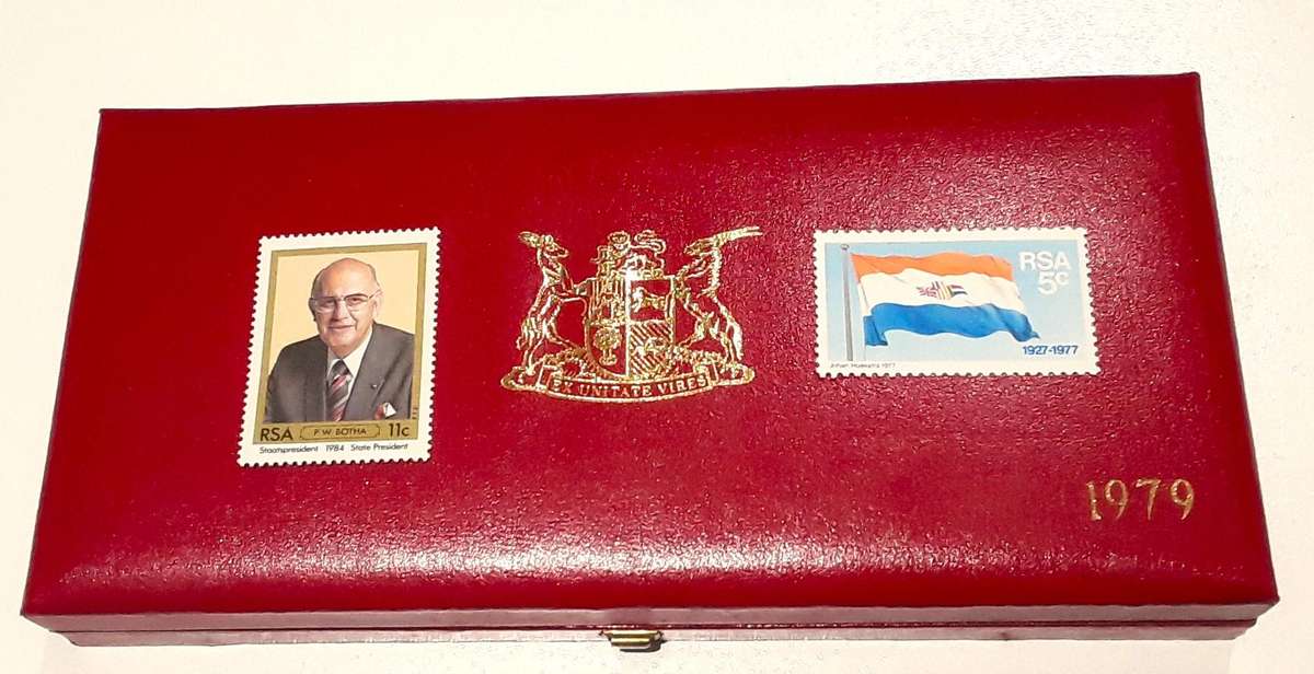 1979 Mint Coin Set with Mint RSA Stamps of Prime Minister & Mint RSA Flag for 1979