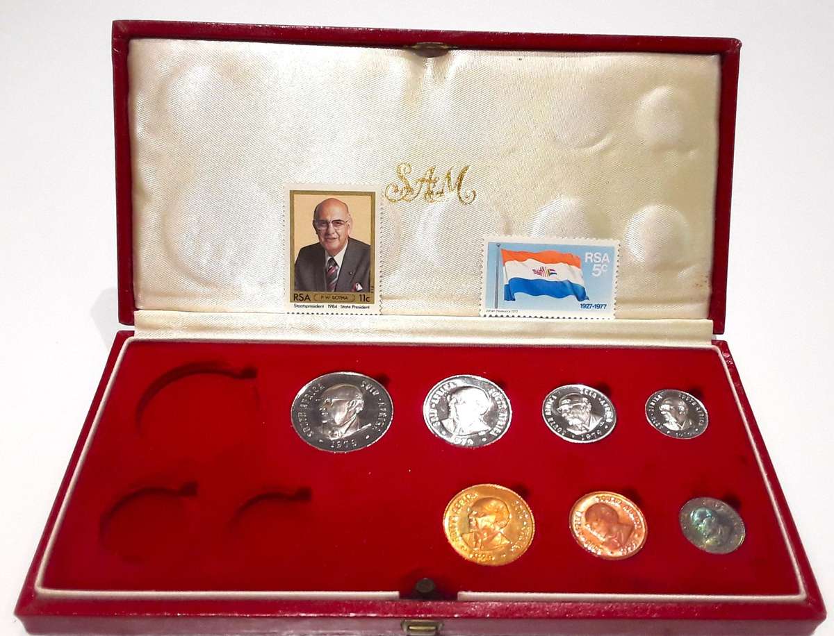 1979 Mint Coin Set with Mint RSA Stamps of Prime Minister & Mint RSA Flag for 1979