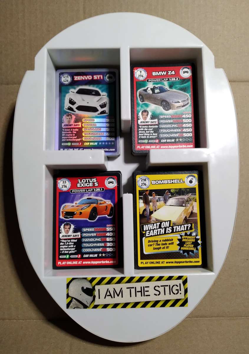 *** SUPER RARE FIND *** Top Gear Stig Helmet Collectors Card Case + 180 Cards