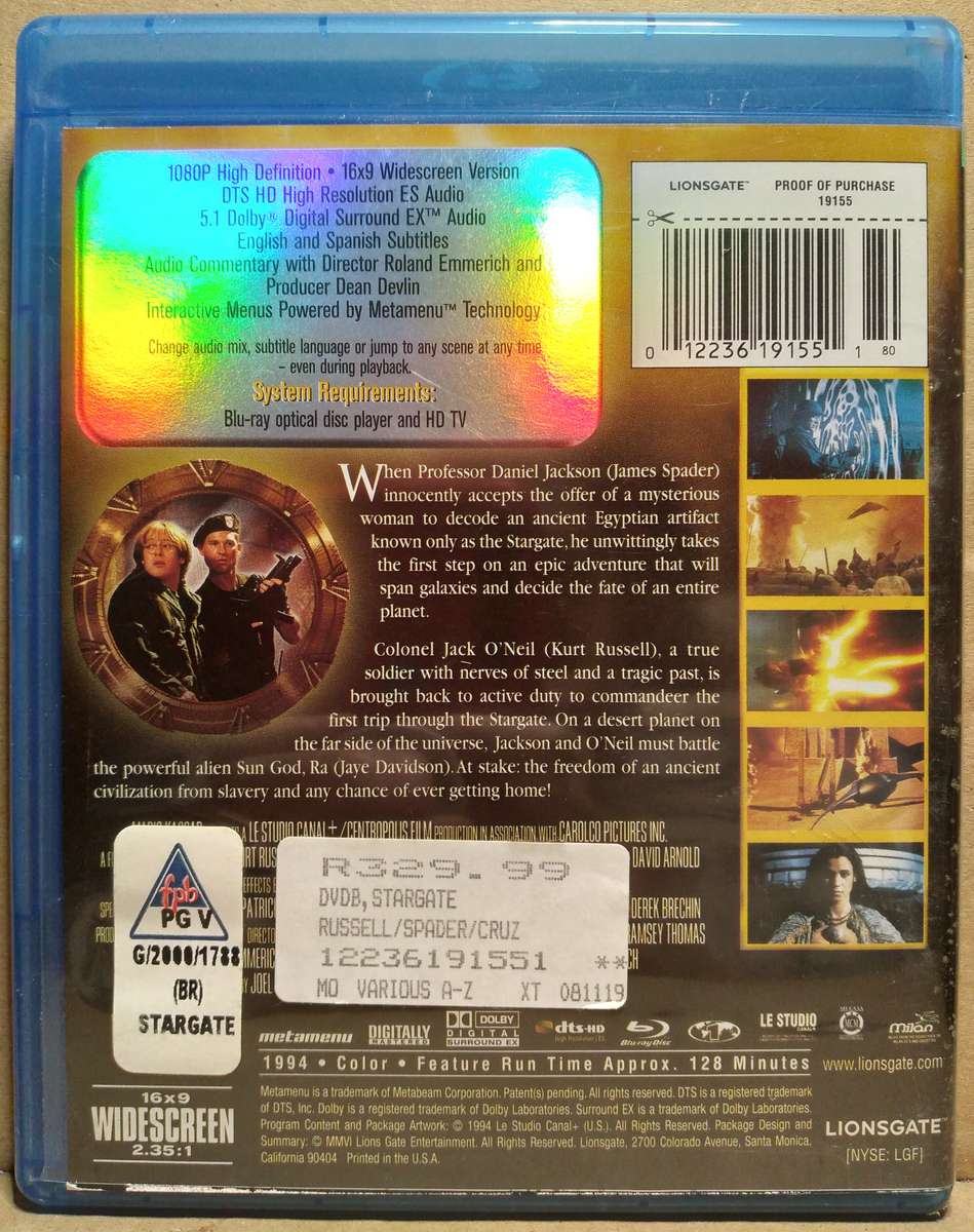 STARGATE (Blu-Ray DVD)