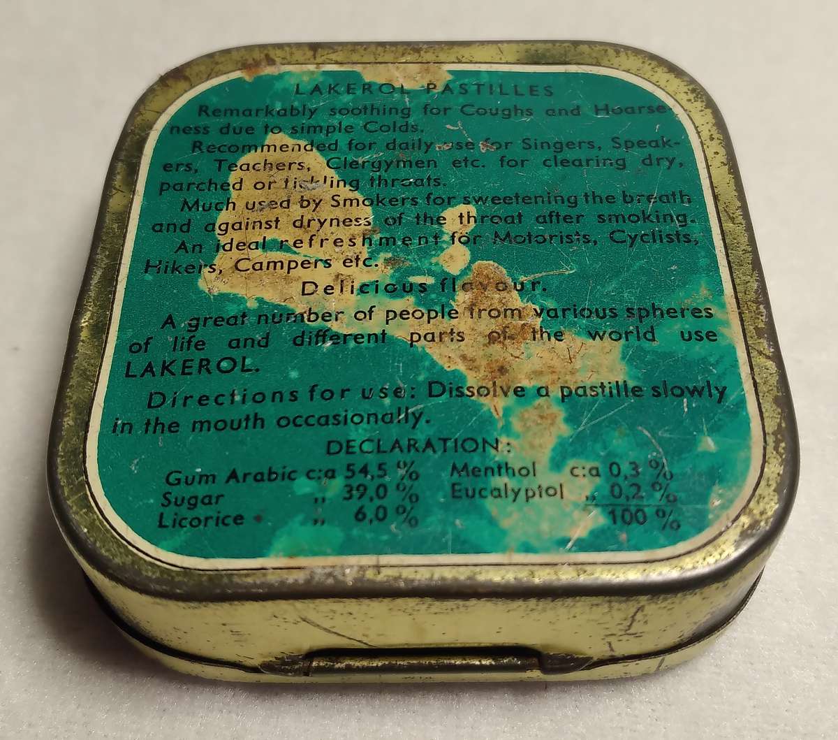 Collectible Tins - Vintage Lakerol Throat Pastilles Tin