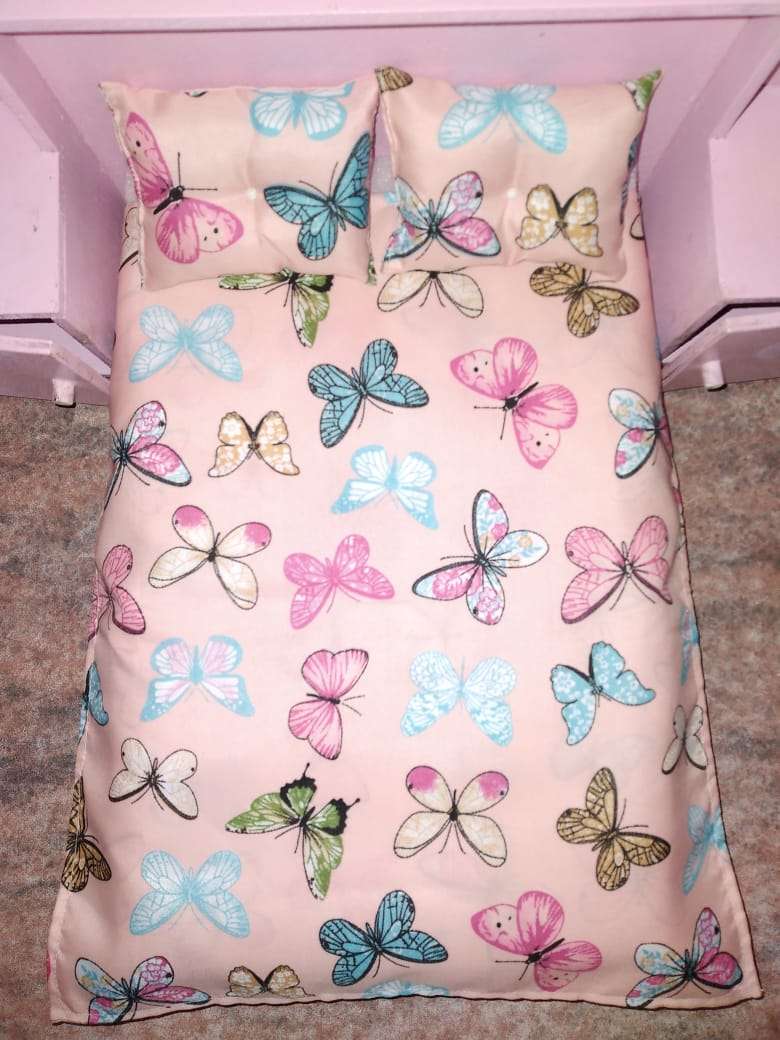 3 Piece Barbie Doll Bedroom Linen Set