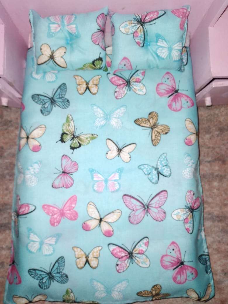 3 Piece Barbie Doll Bedroom Linen Set