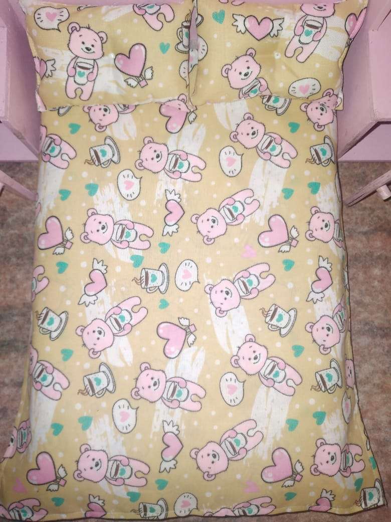 3 Piece Barbie Doll Bedroom Linen Set