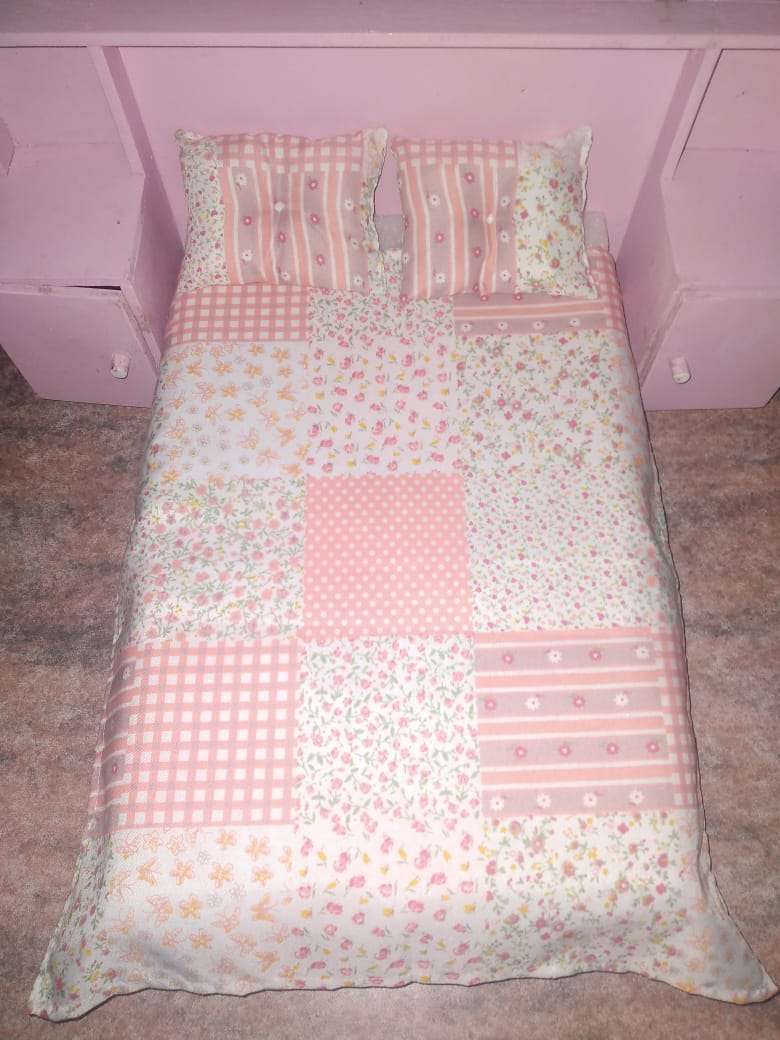 3 Piece Barbie Doll Bedroom Linen Set