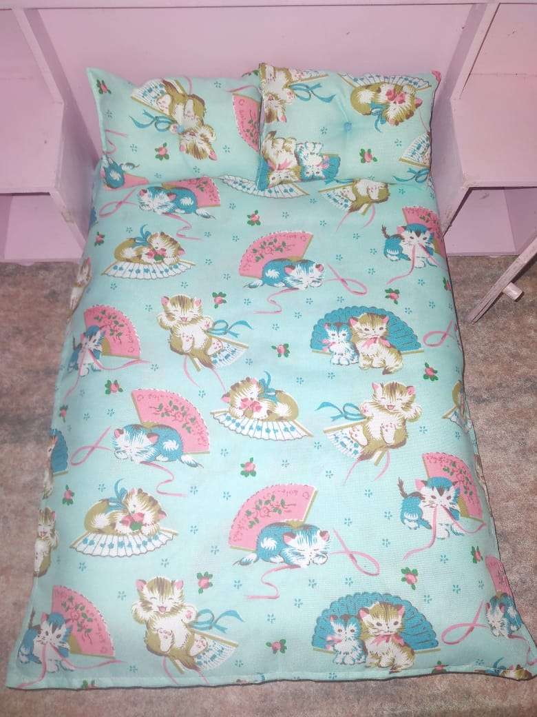 3 Piece Barbie Doll Bedroom Linen Set