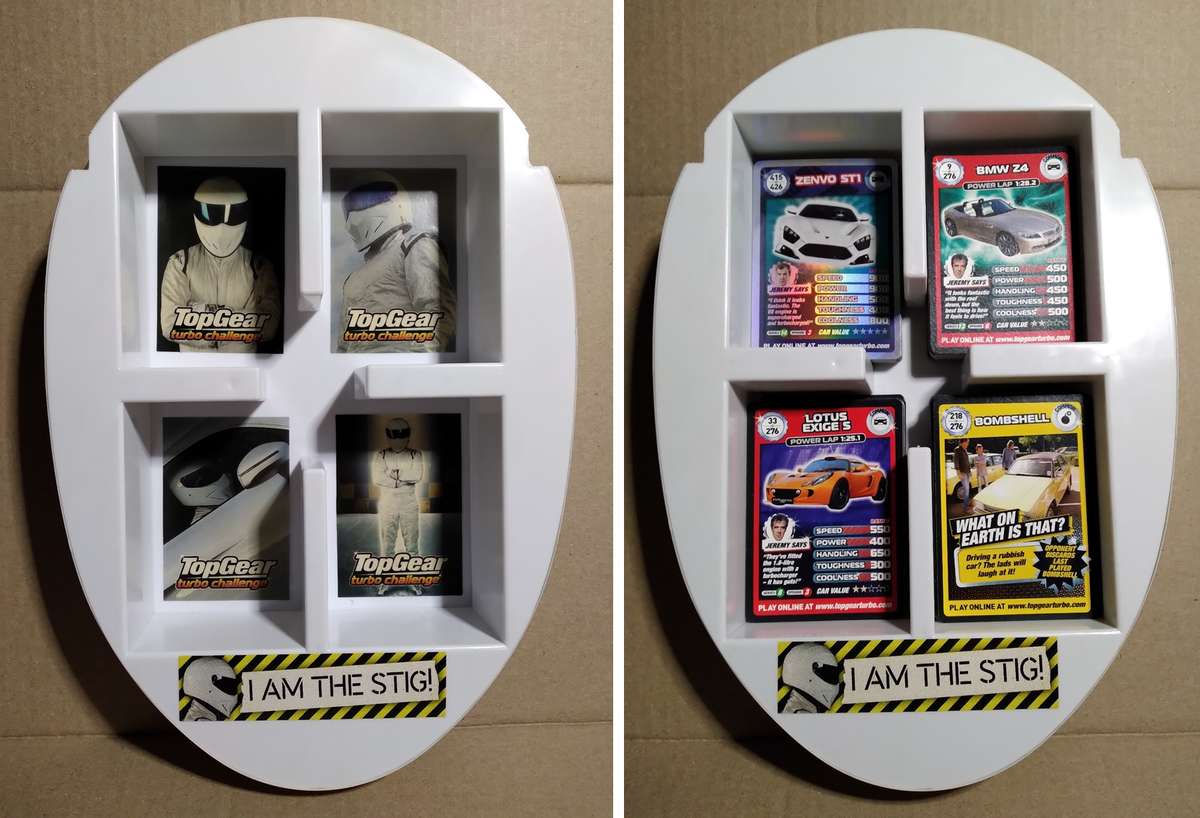 *** SUPER RARE FIND *** Top Gear Stig Helmet Collectors Card Case + 180 Cards
