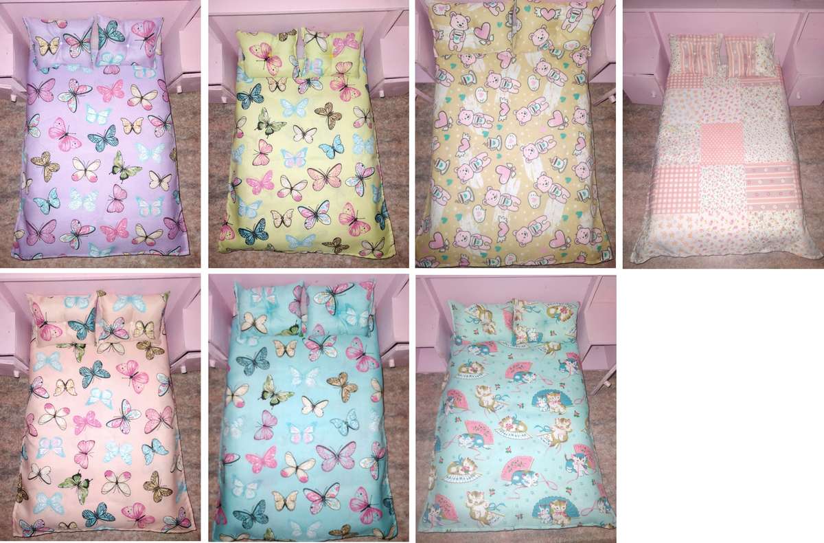 3 Piece Barbie Doll Bedroom Linen Set