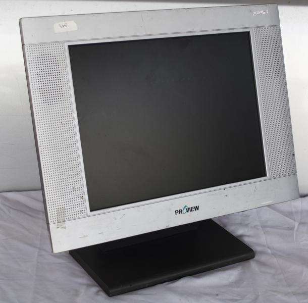 Proview  lcd / monitor, model pro-458, 15` inch, vga, 12v adapter,  speakers