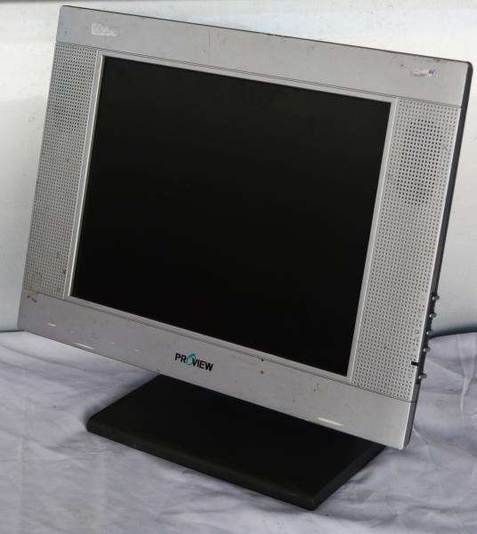 Proview  lcd / monitor, model pro-458, 15` inch, vga, 12v adapter,  speakers