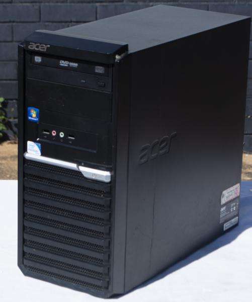 acer g41t, desktop  pc, Intel pentium duo cpu e6600 , 2gb ram, 500gb hd, vga, dvd, win 10 pro, etc