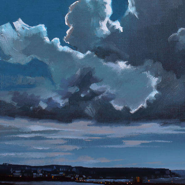 G.R.Wood 'Silverlined Clouds over Harbor'