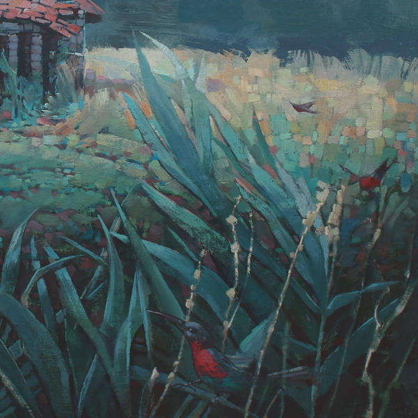 `Sunbirds near Abandoned House`