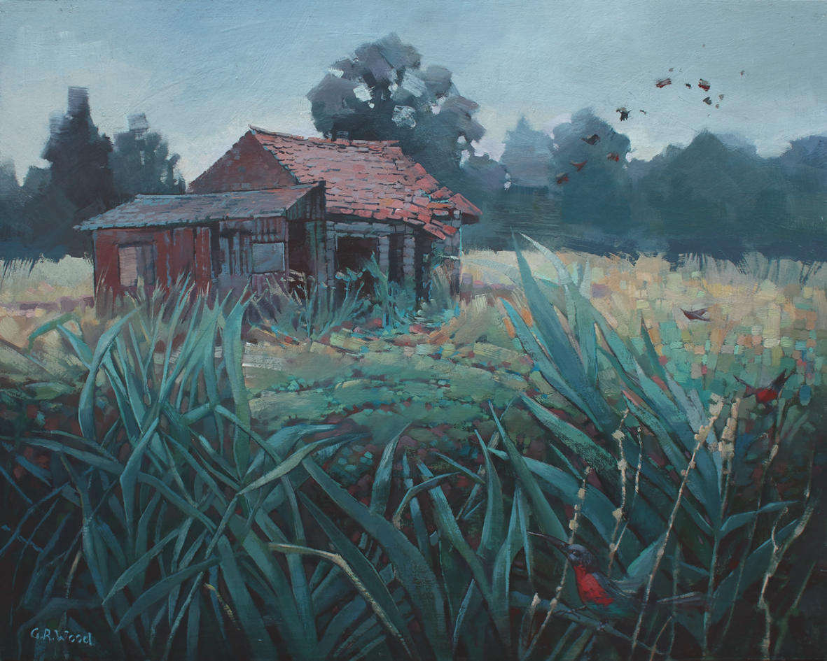 `Sunbirds near Abandoned House`