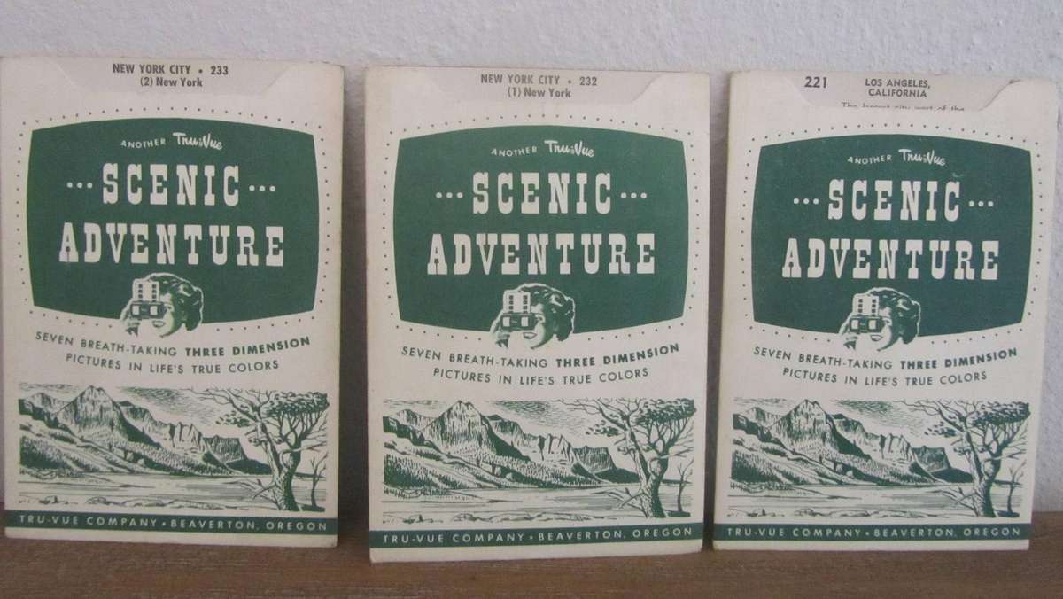 Vintage Tru-Vue 3 Dimension Viewer with 14 Picture Stories Cards - 1950's / 1960's