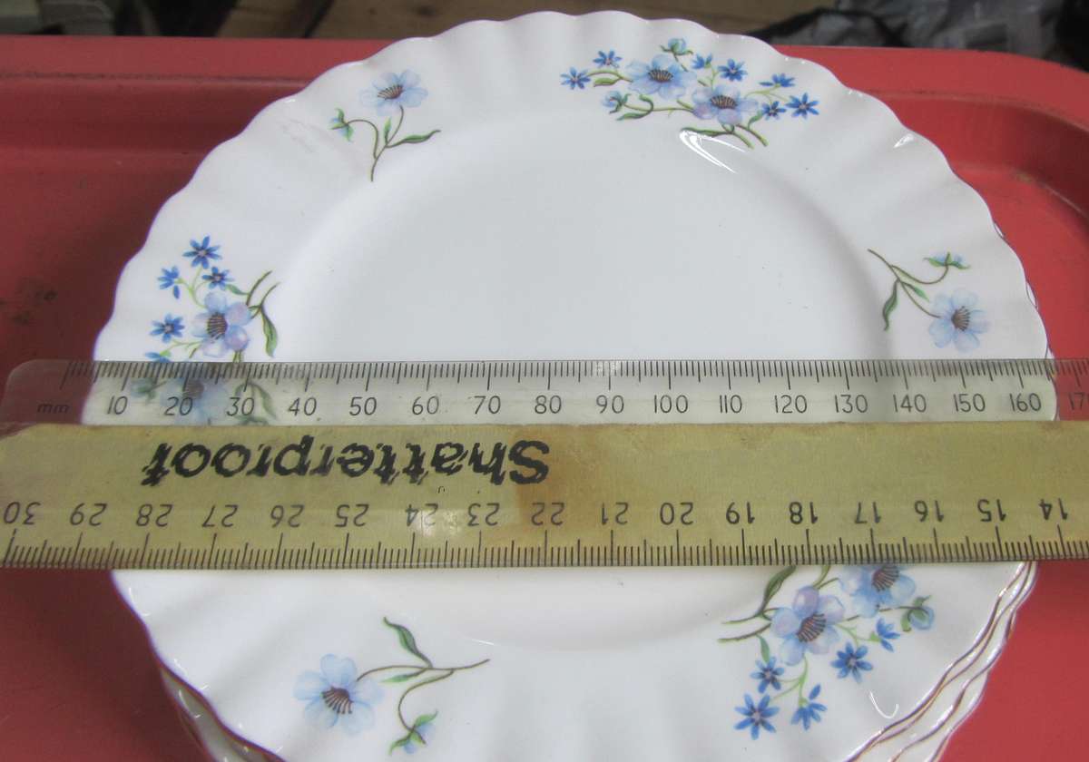 9 x Richmond Bone China ENGLAND Blue Rock Side Plates