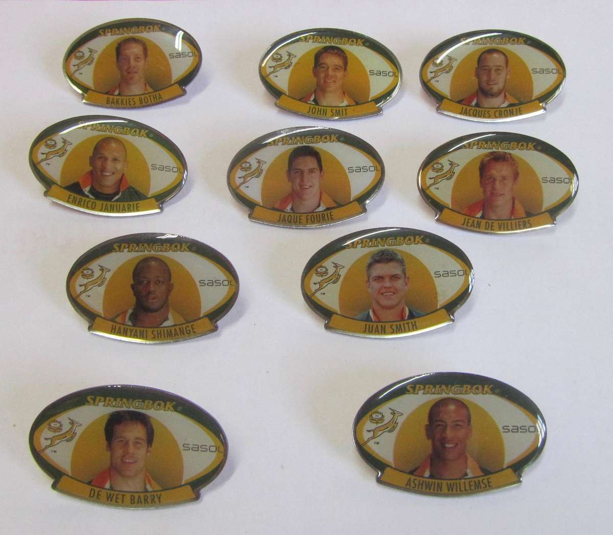 Springbok Rugby Players 2006 - enamel pins
