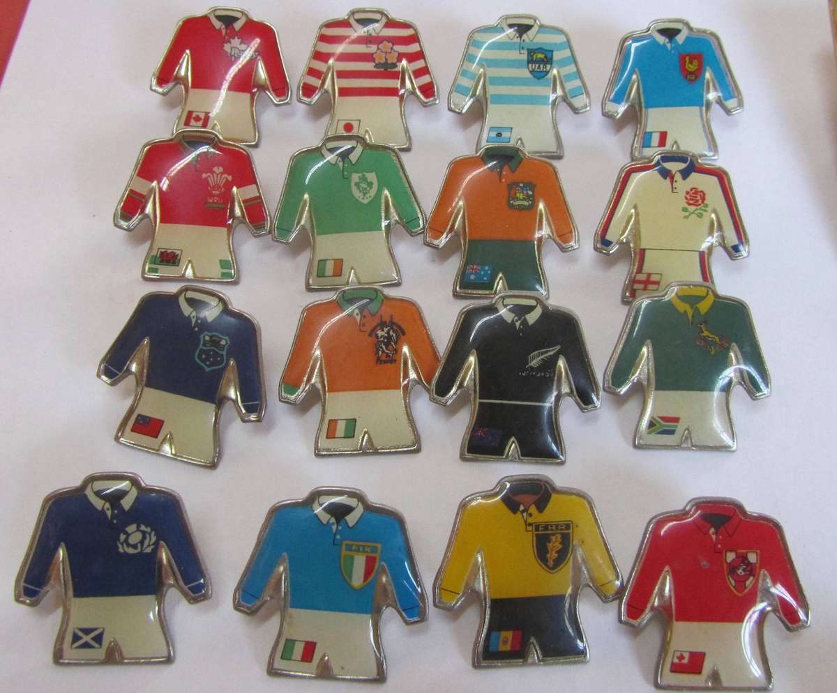 Rare Rugby World Cup 1995 South Africa - Team Pin Badges and others