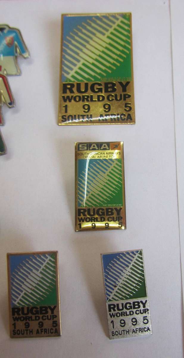 Rare Rugby World Cup 1995 South Africa - Team Pin Badges and others