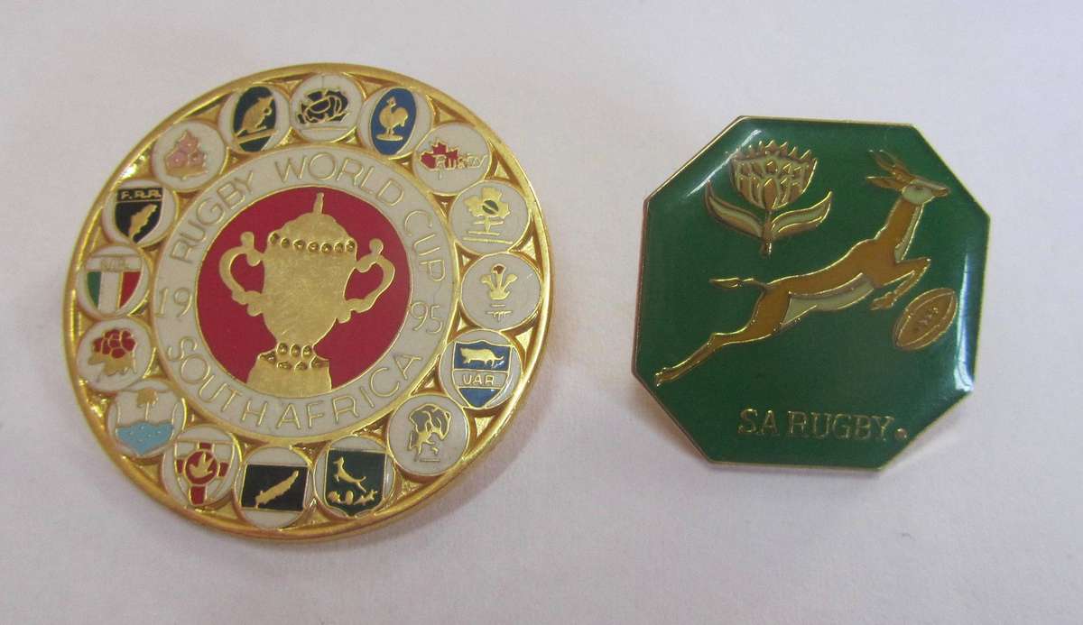 Rare Rugby World Cup 1995 South Africa - Team Pin Badges and others