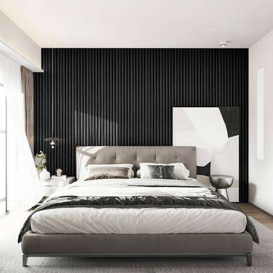 Black Slat Fluted Wall Panel 2,95m*16cm (10 Panels per box)