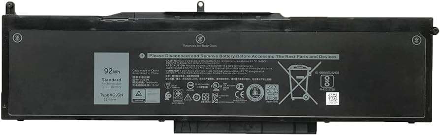 Battery for Dell Precision 15 3520, 3530, M3520, M3530 (VG93N)