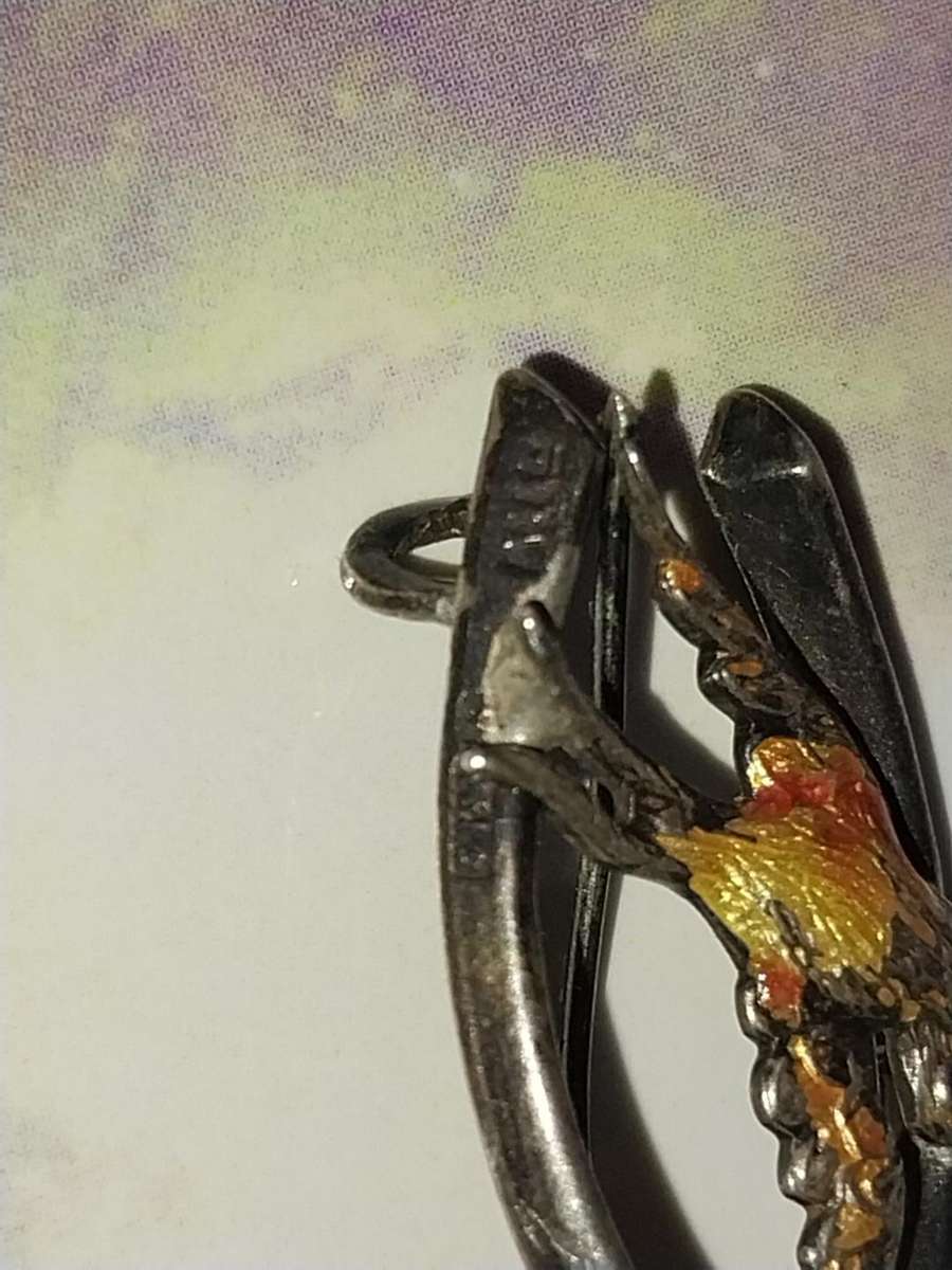 Sterling Silver Antique  Swallow Bird Wishbone Brooch Hallmark 1924