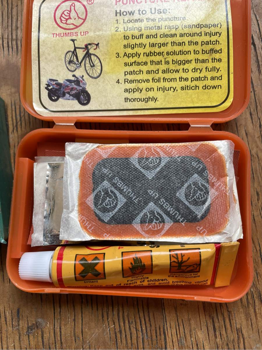Bicycle puncture repair kits.