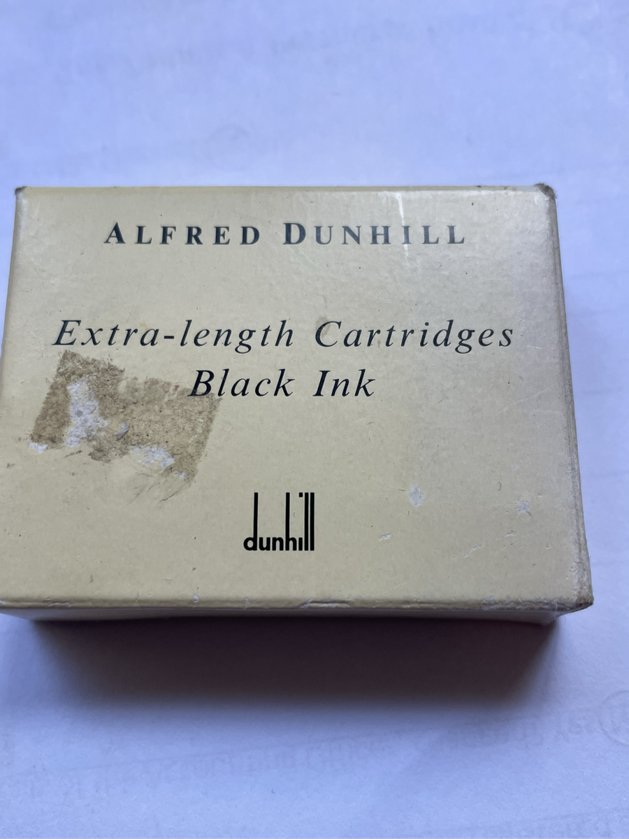 Alfred Dunhill fountain pen cartridges extra length Black ink 12 in a box
