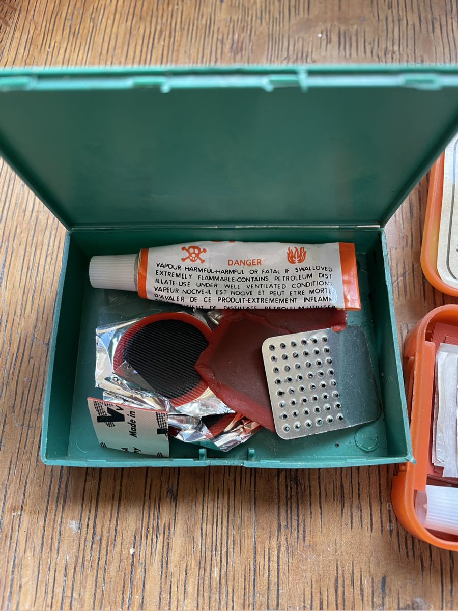 Bicycle puncture repair kits.