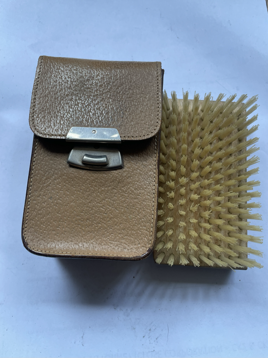Vintage Brush in Leather Case