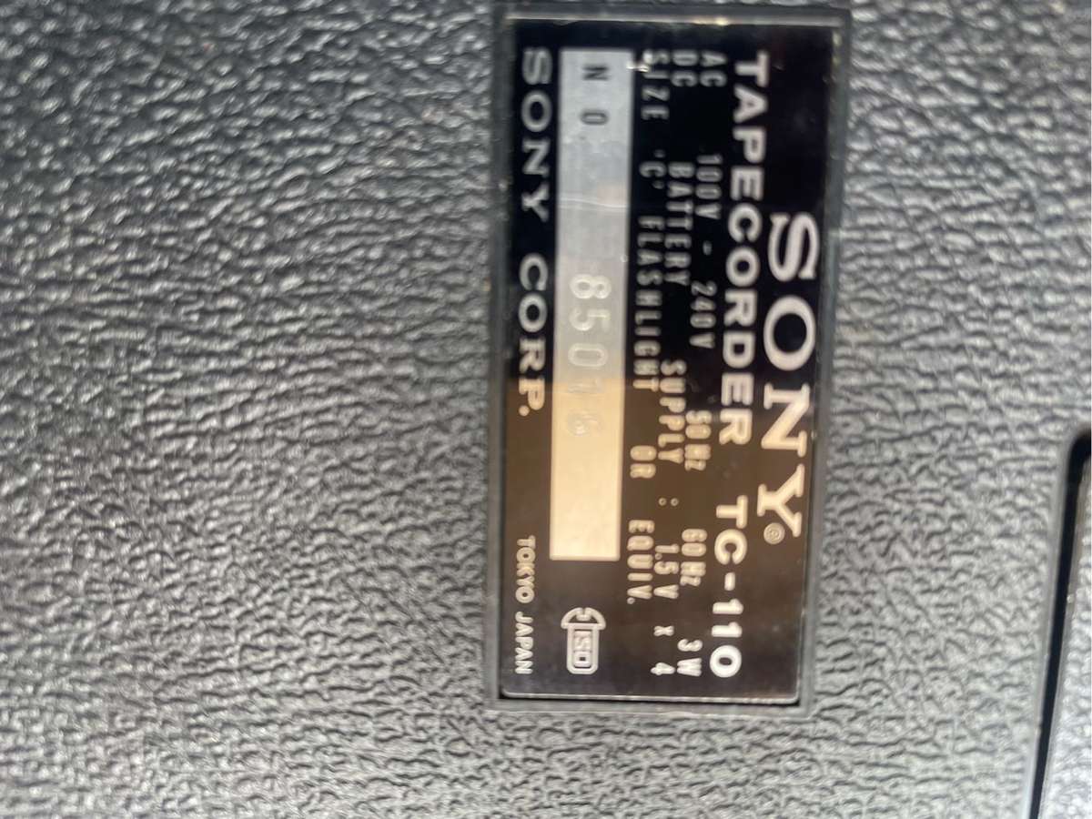 Sony TC-110 Solid State Tape Recorder Casette- Player, Made In Japan , 70s